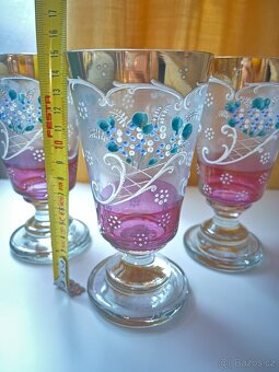 Starožitné grogovky, malované, 3 ks - 4