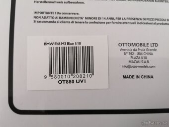 Prodám model BMW M3 E46 1:18 ottomobile - 4