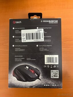 C-TECH Akantha (GM-01R), herní, červené podsvícení, 2400DPI, - 4