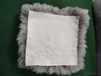 Podsedák z pravé ovčí kůže 40x40 cm-šedý (sada 4 ks) - 4
