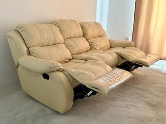 Polohovací, kožená sedací souprava - 4