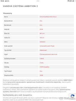 Vanová zástěna dvoudílná - 4