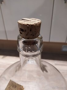 Starý skleněný demižon 10 litrů. - 4