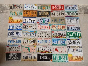 Staré poznávací značky USA spz. Dekorace na zeď. - 4