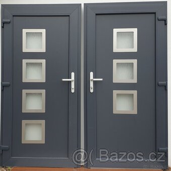 Dveře vchodové ořech. zlatý dub, antracit, mahagon, bílé . - 4