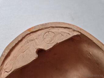 Starožitná keramická plastika hlava Prostějov Jan Tříska? - 4