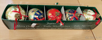 Vánoční ozdoby - starožitné papier-mâché baňky - 4