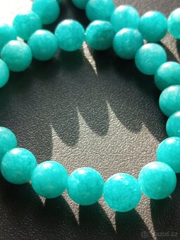 Náramek - Modrý chalcedon, 10 mm - 4