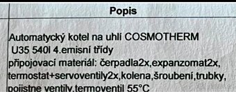 Prodala automatický kotel na uhlí cosmotherm - 4