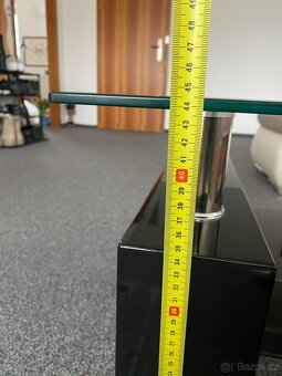 Konferenční stolek, skleněný ČERNÝ - 4