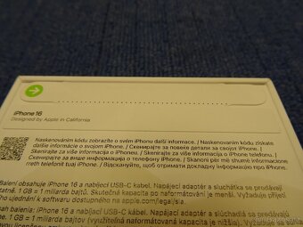 Nový ZABALENÝ Apple iPhone 16 128GB CZ záruka 2 r - 4