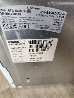 Páčka indesit - 4