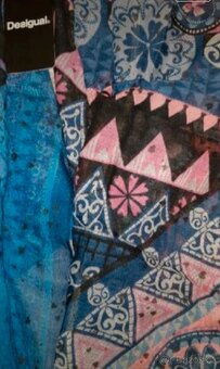 Desigual nový dámský značkový šátek šála modrý s mandaly - 4