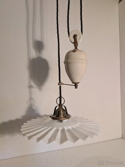 porcelánová stahovačka stahovací lustr starý krajkový širm - 4