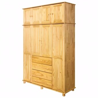 Dřevěná skříň 4dveřová 8852 lak - 4