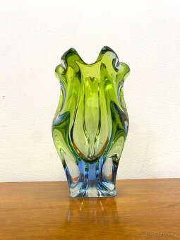 Retro váza hutní sklo 60. léta - 4