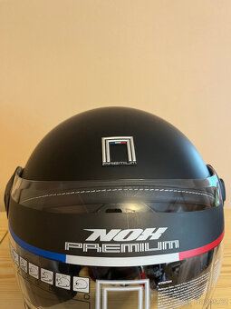 Helma na motorku NOX PREMIUM Heritage černá matná/kůže - 4