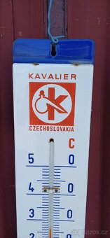 Veliký starý smaltovaný teploměr - 4