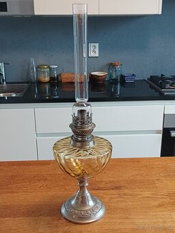 ART DECO STAROŽITNÁ PETROLEJOVÁ LAMPA UNIS PARIS KOLEM 1920 - 4