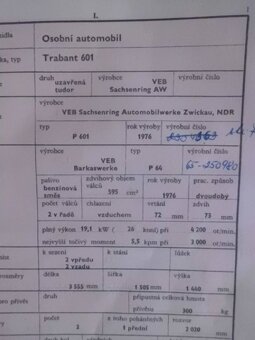 Staré Techničáky pro TRABANTY 601 - 601 S - 601 COMBI - 4