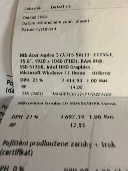 Notebook Acer 3 aspire A315-58 top stav - 4