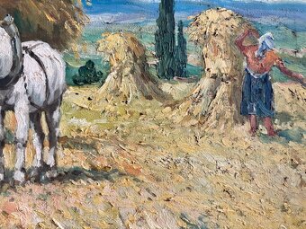 Obraz Jan Karel Janovský, Žně olej na plátně 55x65 - 4
