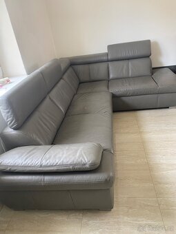 Sedačka kožená šedá 270x200x100 - 4
