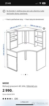 Rohový stůl IKEA Micke - 4