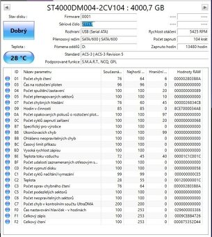 Seagate BarraCuda 4TB - 3,5", SATA3, 5.4k, 256cache, záruka - 4