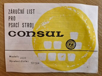 Prodám psací stroj CONSUL - 4