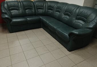 Kožená rohová sedací souprava - TOP STAV, jak NOVÁ - 4