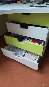Rohový psací stůl se čtyřmi šuplíky, IKEA, - 4