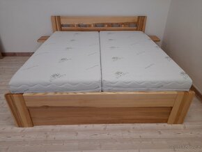 Nová jasanová masivní postel, nosnost 700 kg, Odvezu - 4