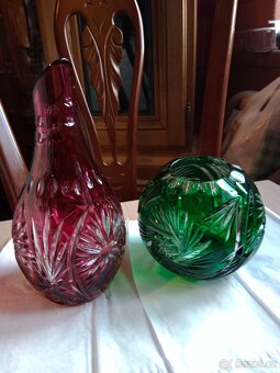 Dvě pěkné přejímané barevné vázy - 4