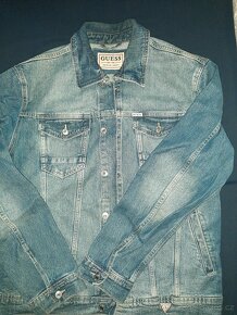 GUESS JEANS BUNDA MODRÁ - XL, 100% STAV Džínová bunda Dziska - 4