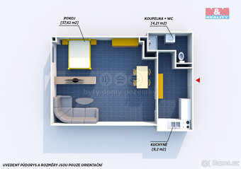 Pronájem bytu 1+kk, 51 m², Strašice - 4