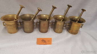 Sbírka mosazných hmoždířu velikosti 3 až 6, i jednotlivě - 4