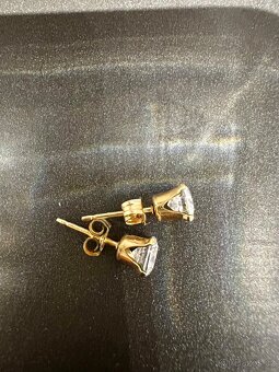 Tachyonové pozlacené náušnice se zirkony - 4