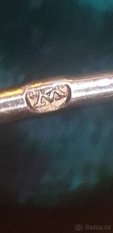 Starožitná zlatá brož, 5g, ryzost 500/1000, rok cca 1900 - 4