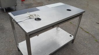 Nerezový stůl s pokladními boxy 124x63x90 cm - 4