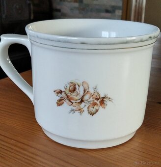 Vařák, starý hrnek, retro, růže - 4