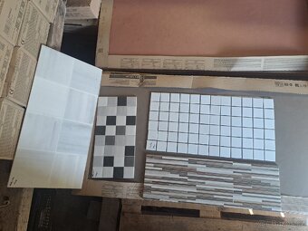 Bílošedá mozaika 20x40 cm matný - 4