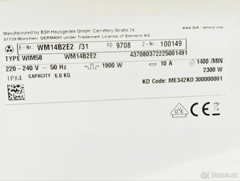 Pračka Siemens 6 kg, 1400 ot./min - 4