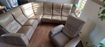 Prodej kožené polohovatelné sedacì soupravy+polohovatelnėho - 4