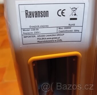 Elektrický olejový radiátor na kolečkách RAVANSON 2000W - 4