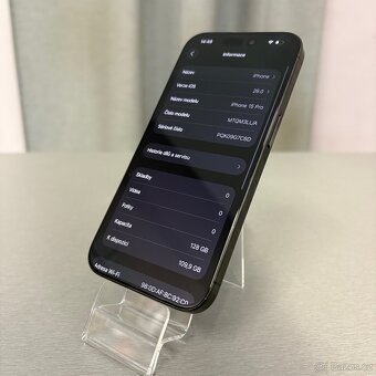iPhone 15 Pro 128GB černý, pěkný stav, 12 měsíců záruka - 4