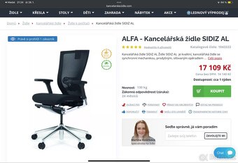 Kancelářská židle Sidiz Alfa, top stav - 4