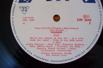 EP deska PAGANINI-orchestr Smetan.divadla 1956/45/ - 4