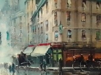 Paříž   -olej /plátno -podpis autora, 99x59/116x74cm. - 4