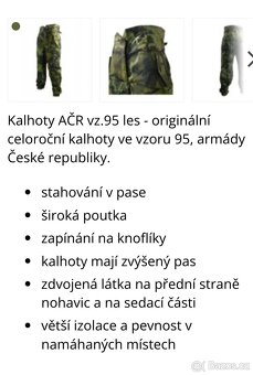 Kalhoty vz 95 + blůza celorocni orig. vojenske Koutný - 4